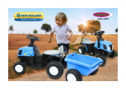Ride-on Traktor New Holland mit Anhänger blau 6V