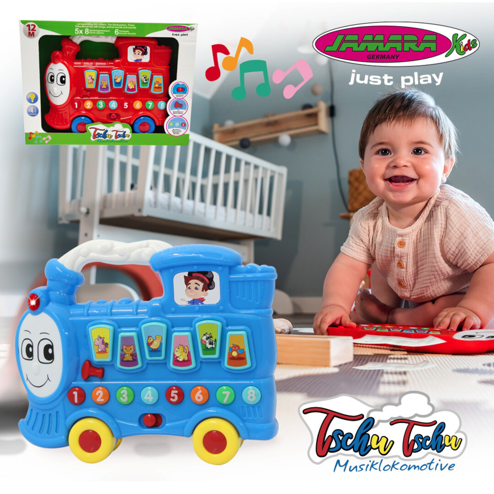 Viele Spielmöglichkeiten mit der Musiklokomotive Tschu Tschu