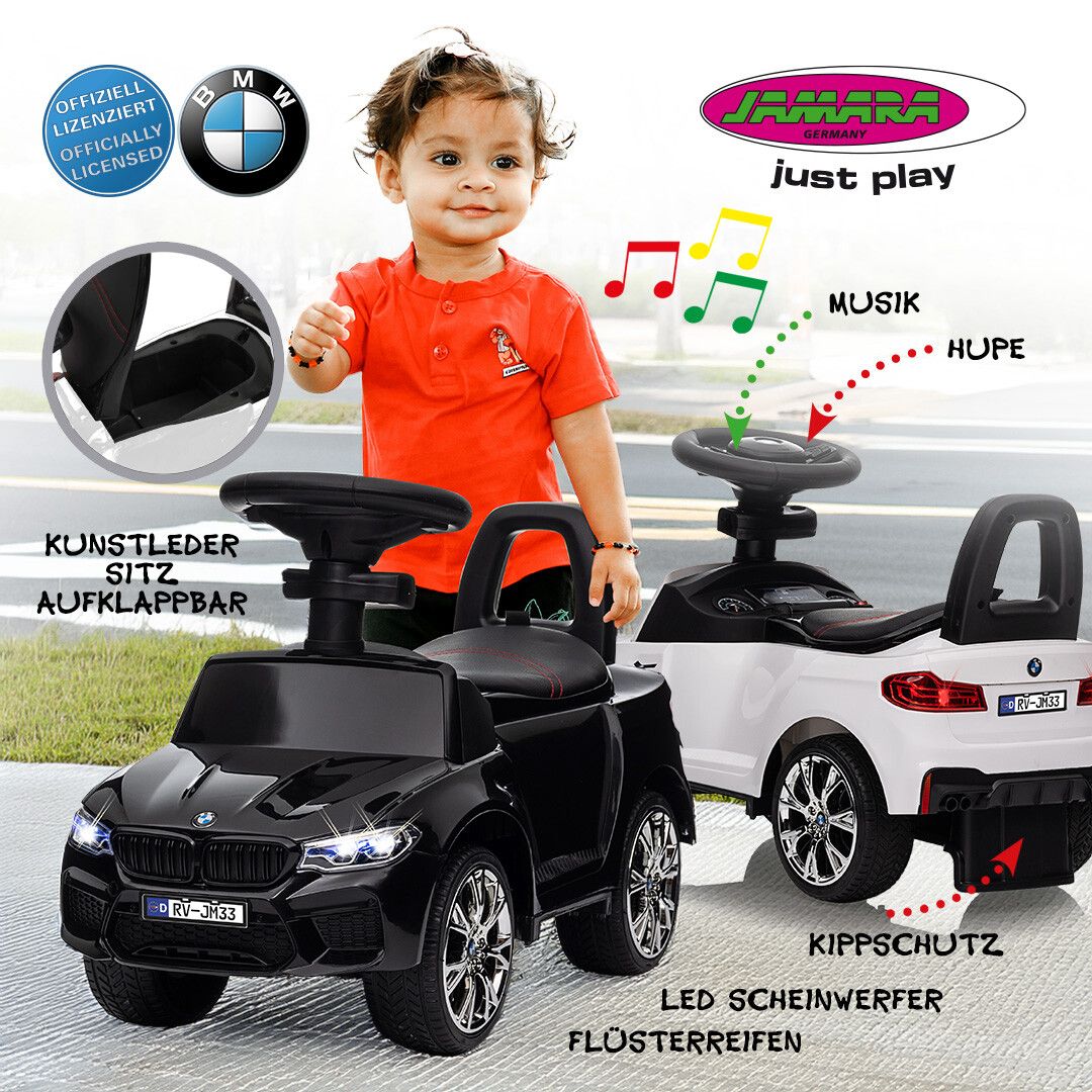 Jamara präsentiert offiziell lizenzierten BMW M5 Kinderrutscher in Weiß und Schwarz