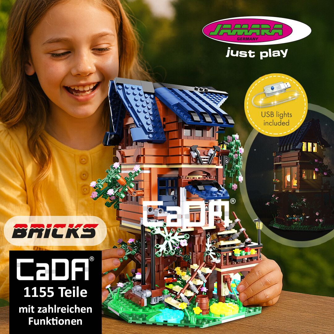 CaDA Baumhaus: Vier Jahreszeiten & LED-Highlights in einem detailreichen Modell.