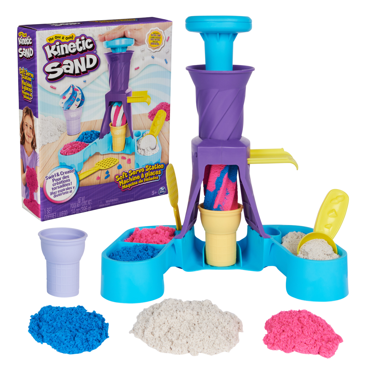 Fröhliche Eiszeit mit der Kinetic Sand Softeis Station!