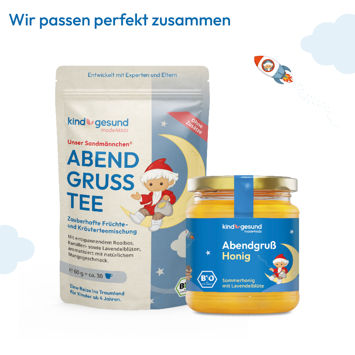 Sandmännchen: Bio-Abendgruß Tee und Honig von kindgesund